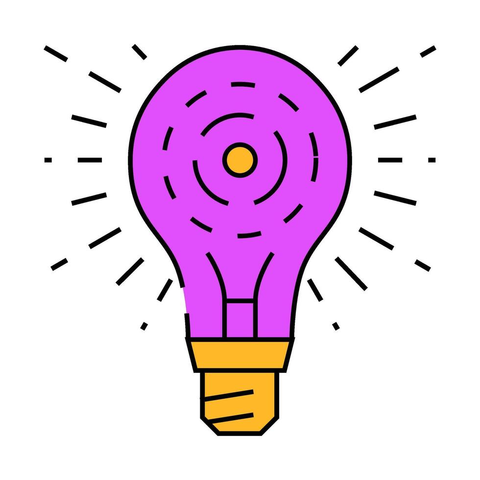 bright light bulb icon color illustration vector