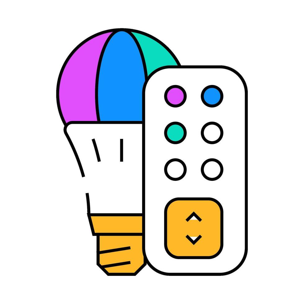 led light bulb icon color illustration vector