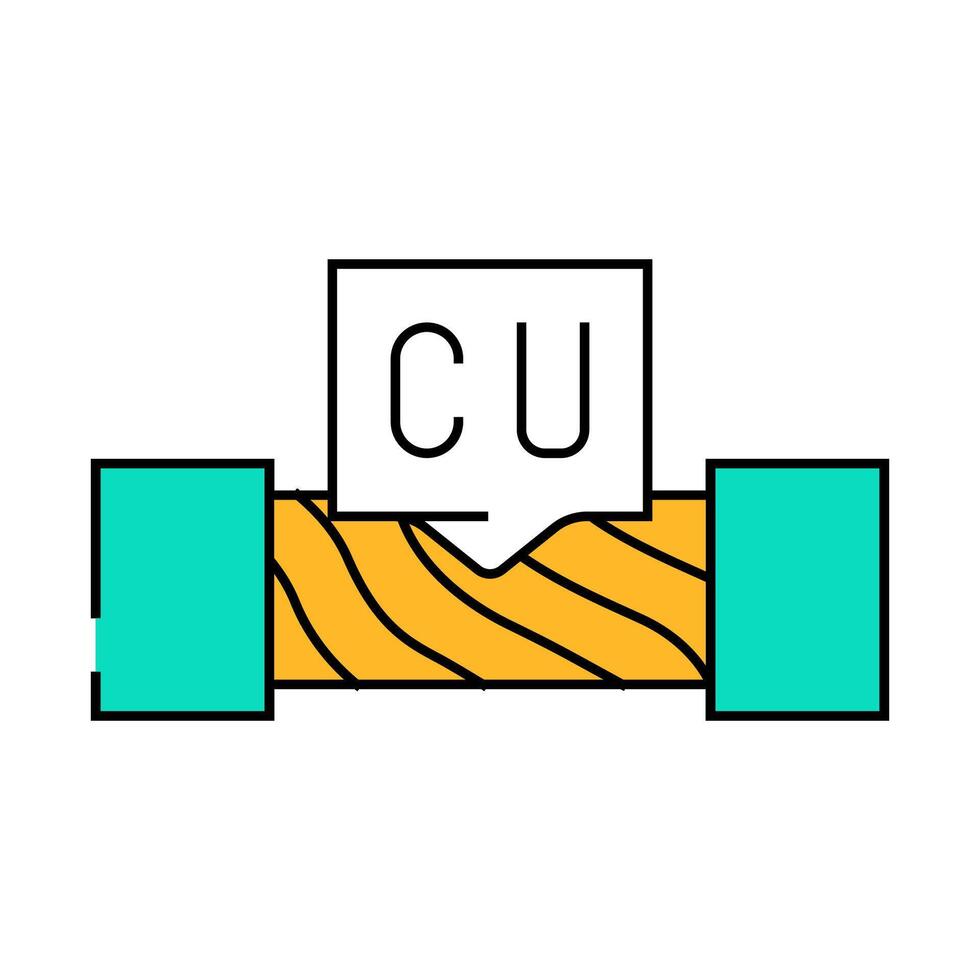 copper cable icon color illustration vector