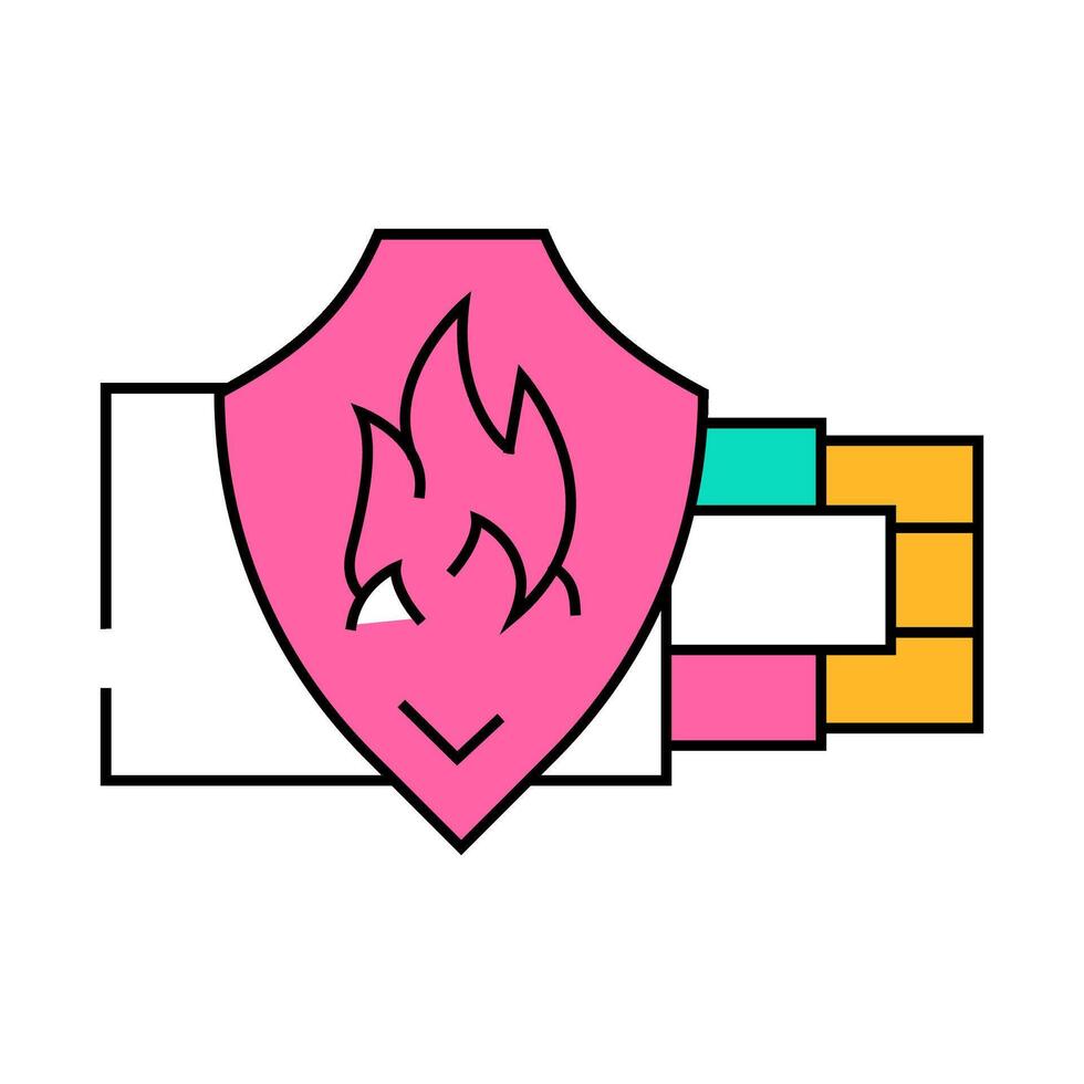 fire resistant cables icon color illustration vector