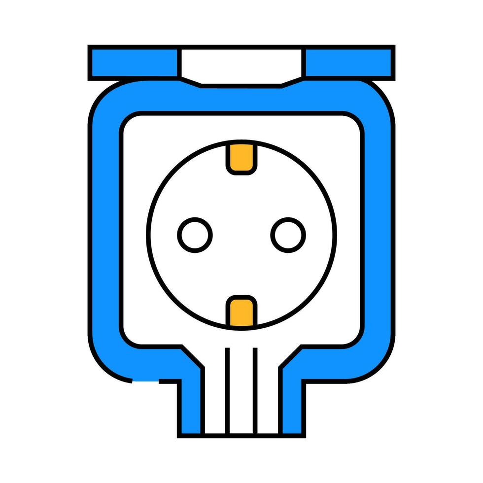 weatherproof socket icon color illustration vector