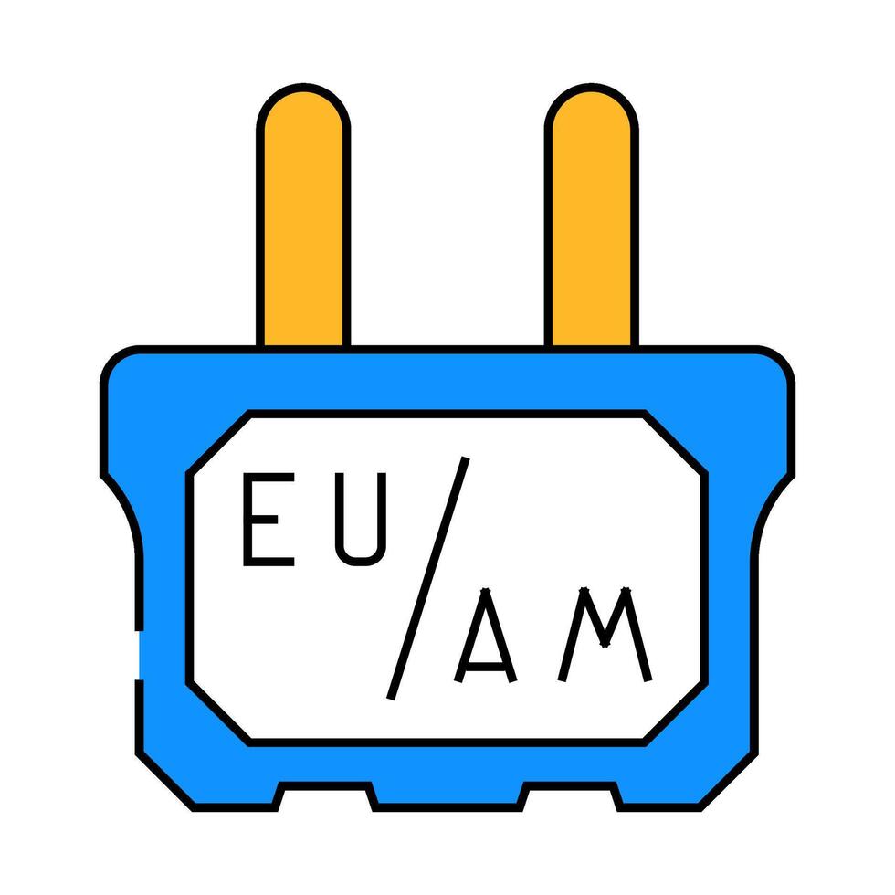 adapter socket icon color illustration vector