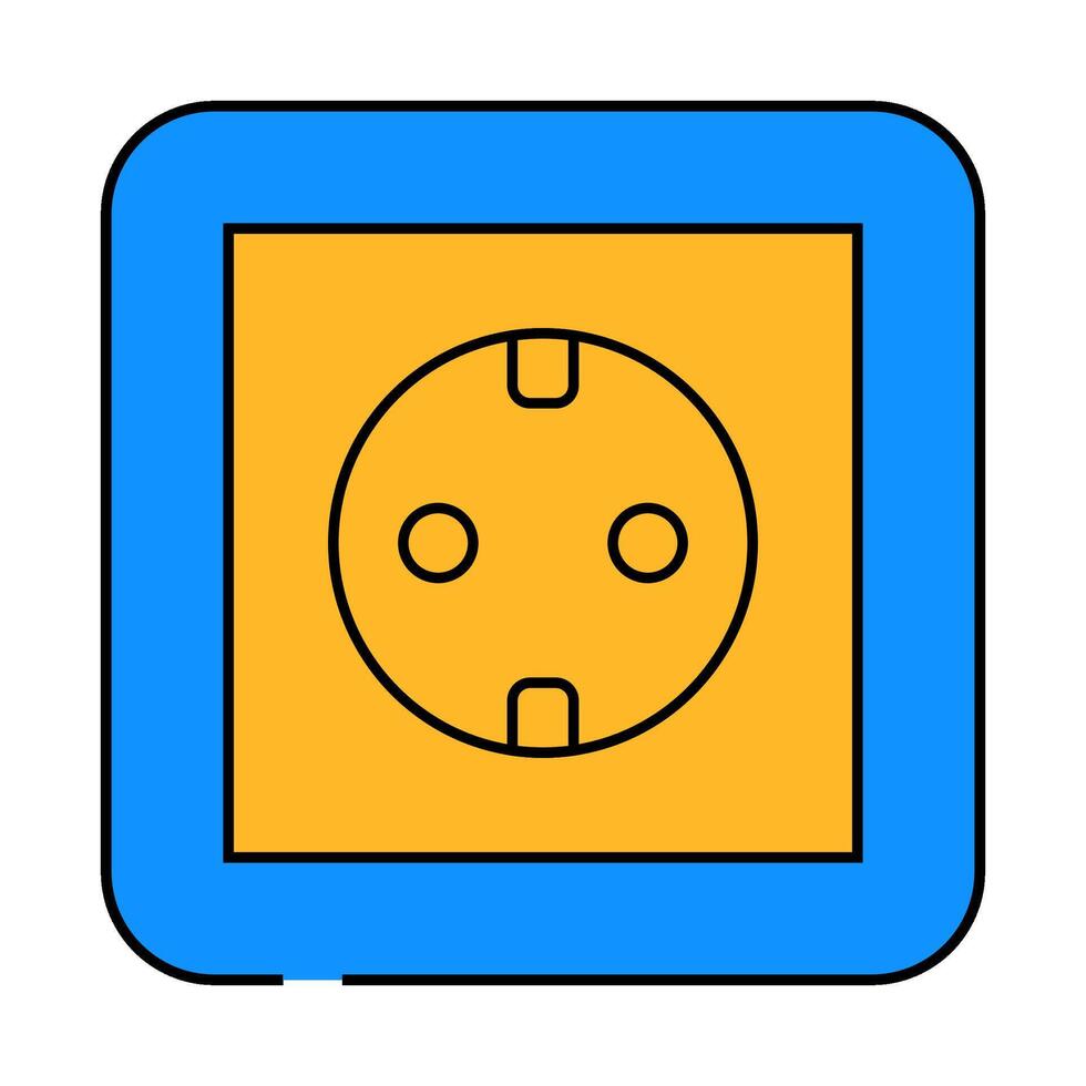 european socket icon color illustration vector