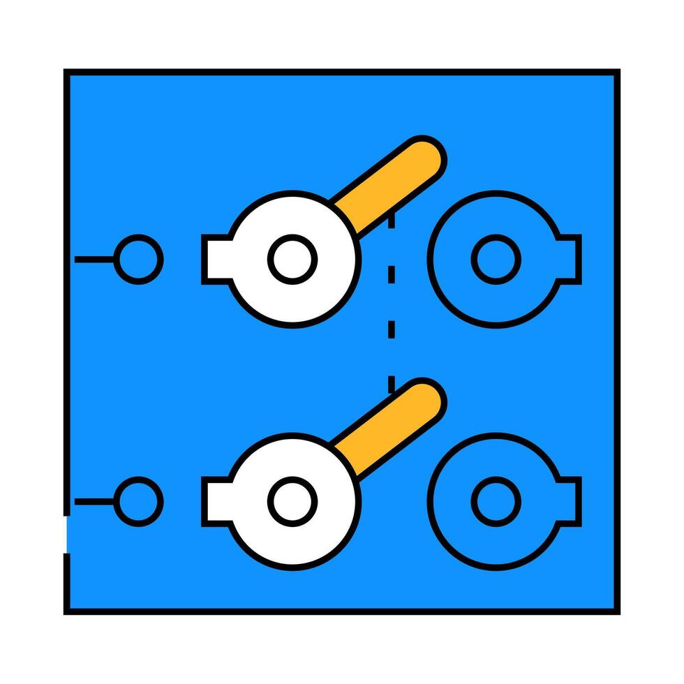 double pole single throw switch icon color illustration vector