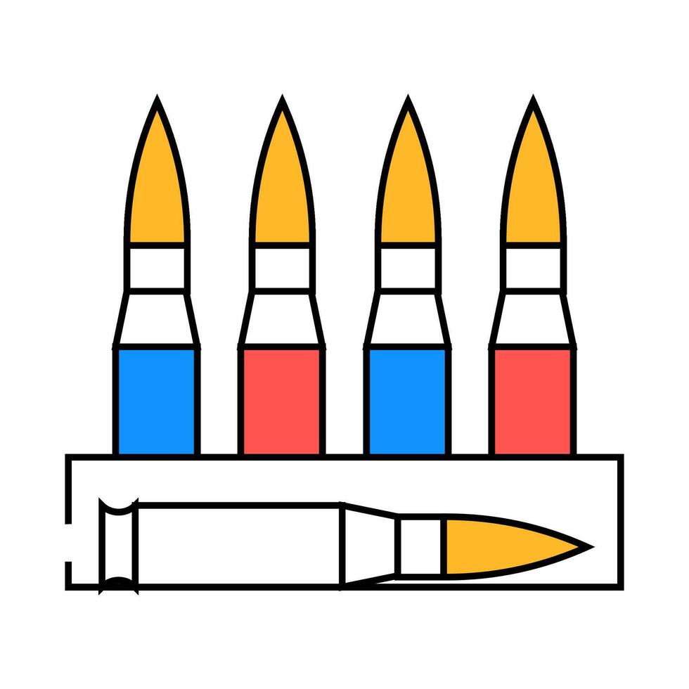 bullet for gun icon color illustration vector