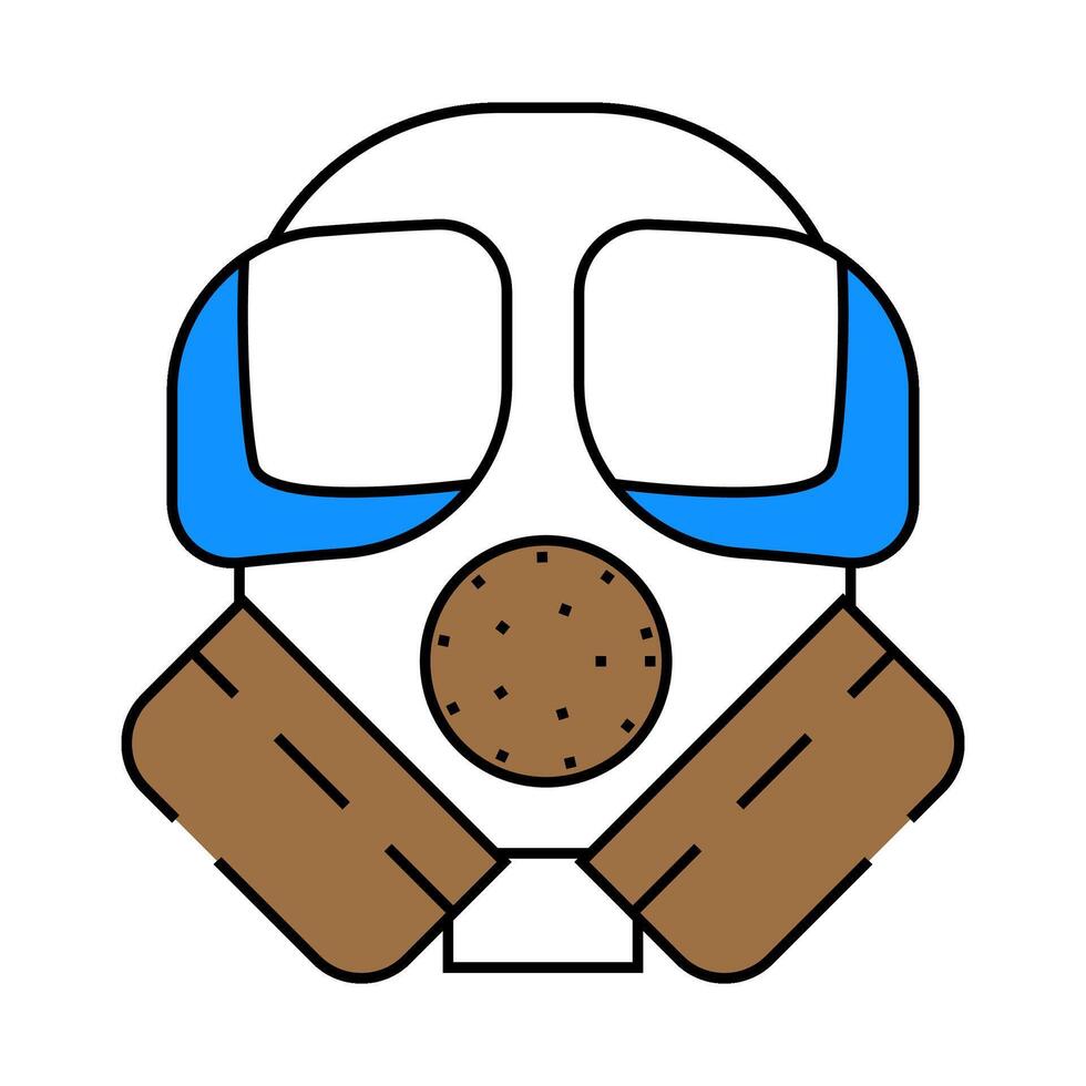 gas mask icon color illustration vector