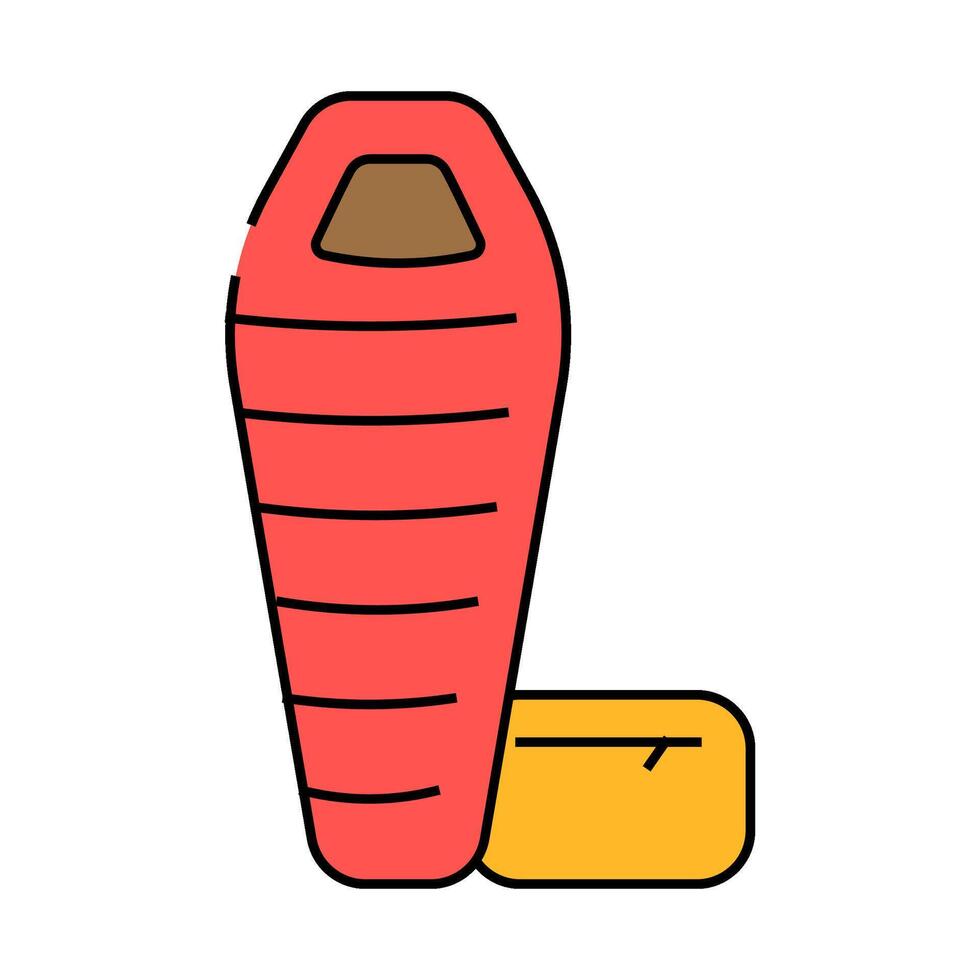 sleeping bag icon color illustration vector