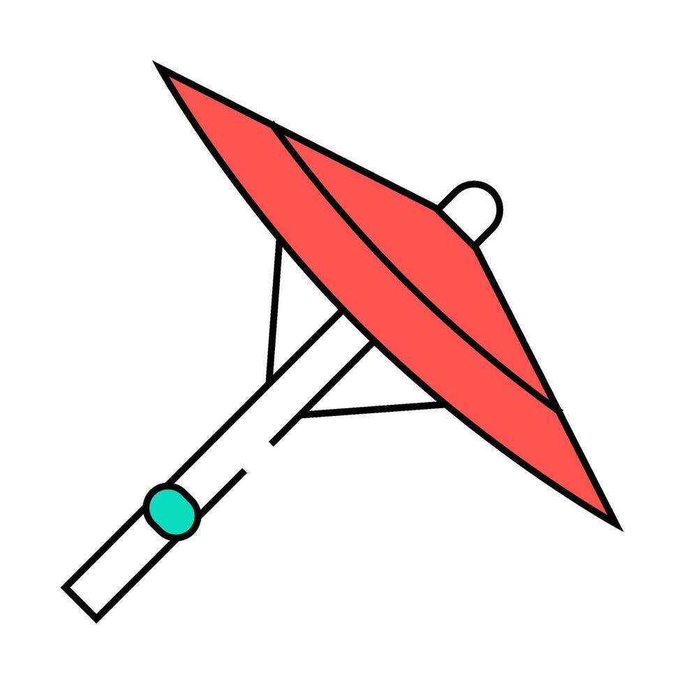 umbrella chinese icon color illustration vector