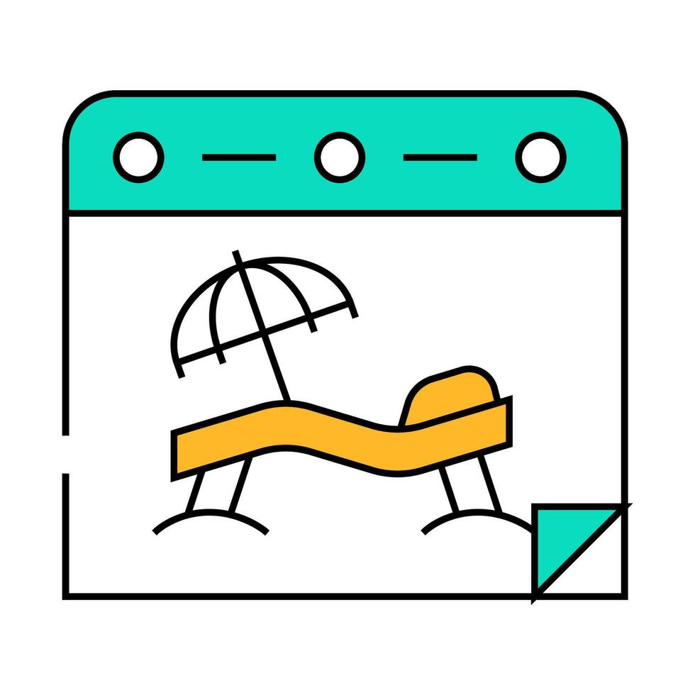 calendar vacation icon color illustration vector