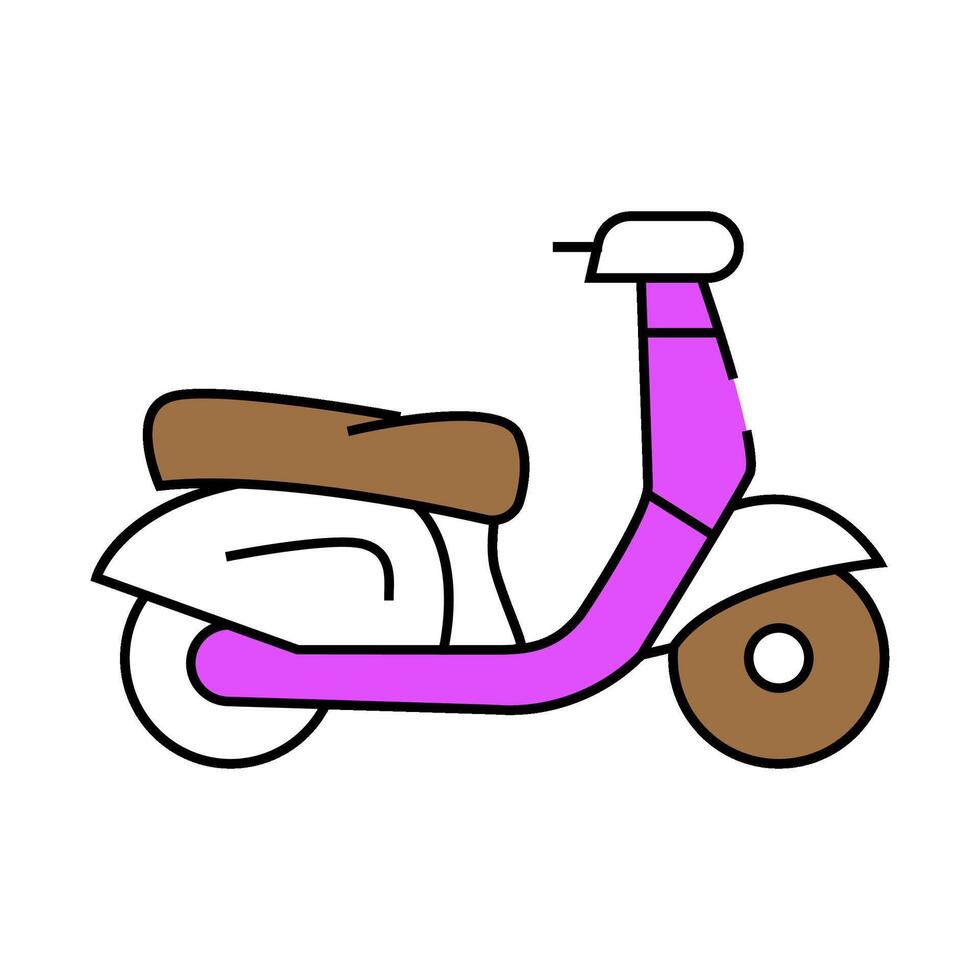 scooter vehicle icon color illustration vector