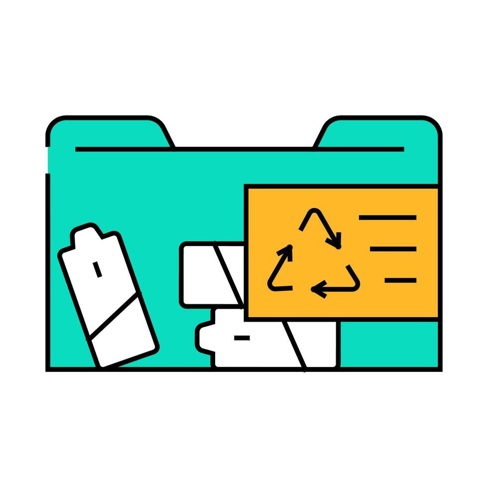 container with batteries icon color illustration vector