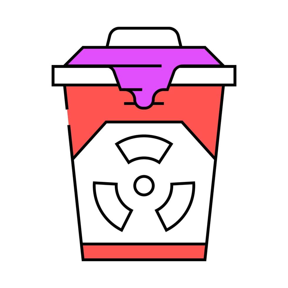 hazardous waste container icon color illustration vector