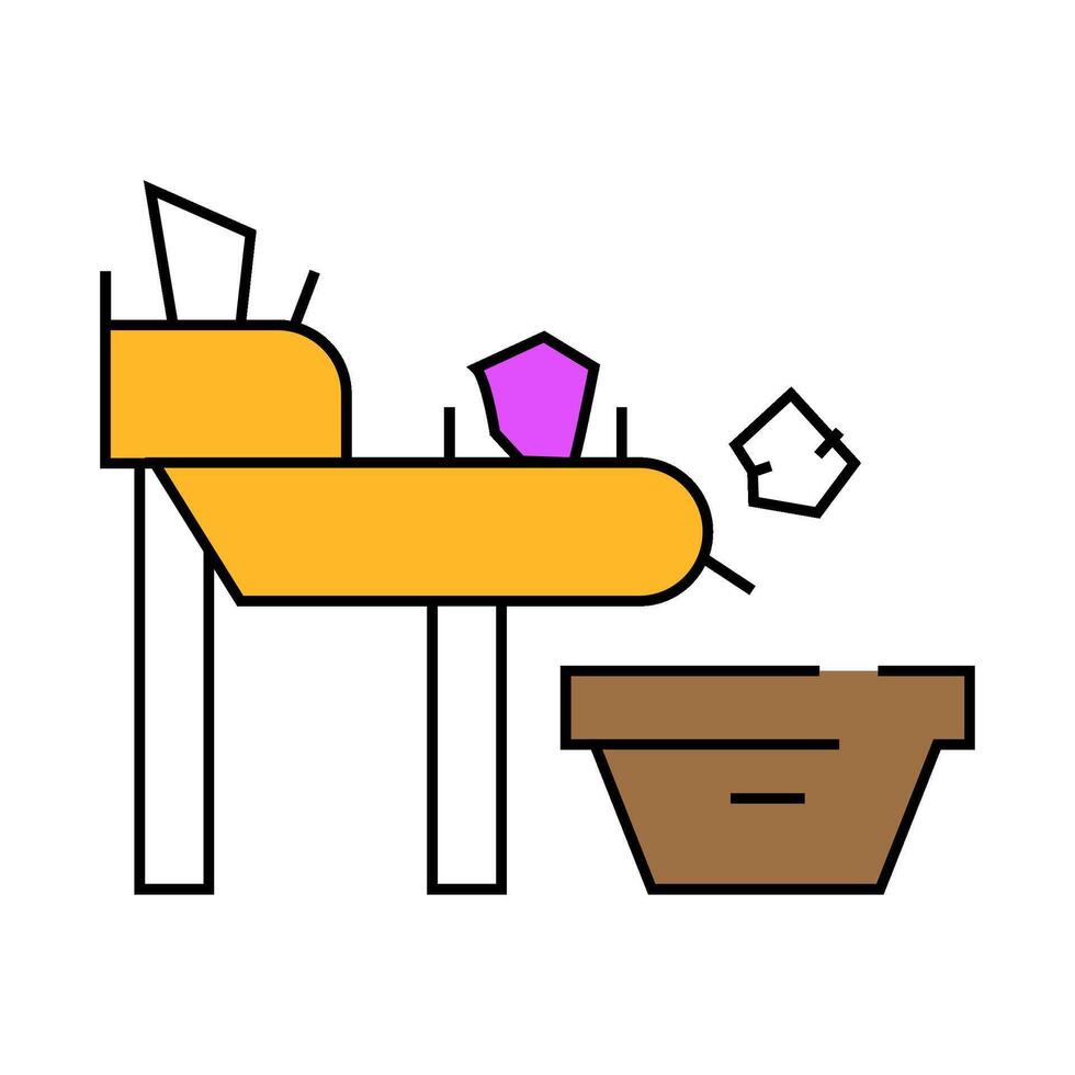 conveyor trash icon color illustration vector