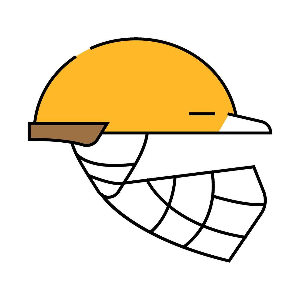 helmet cricket player head protect accessory icon color illustration vector