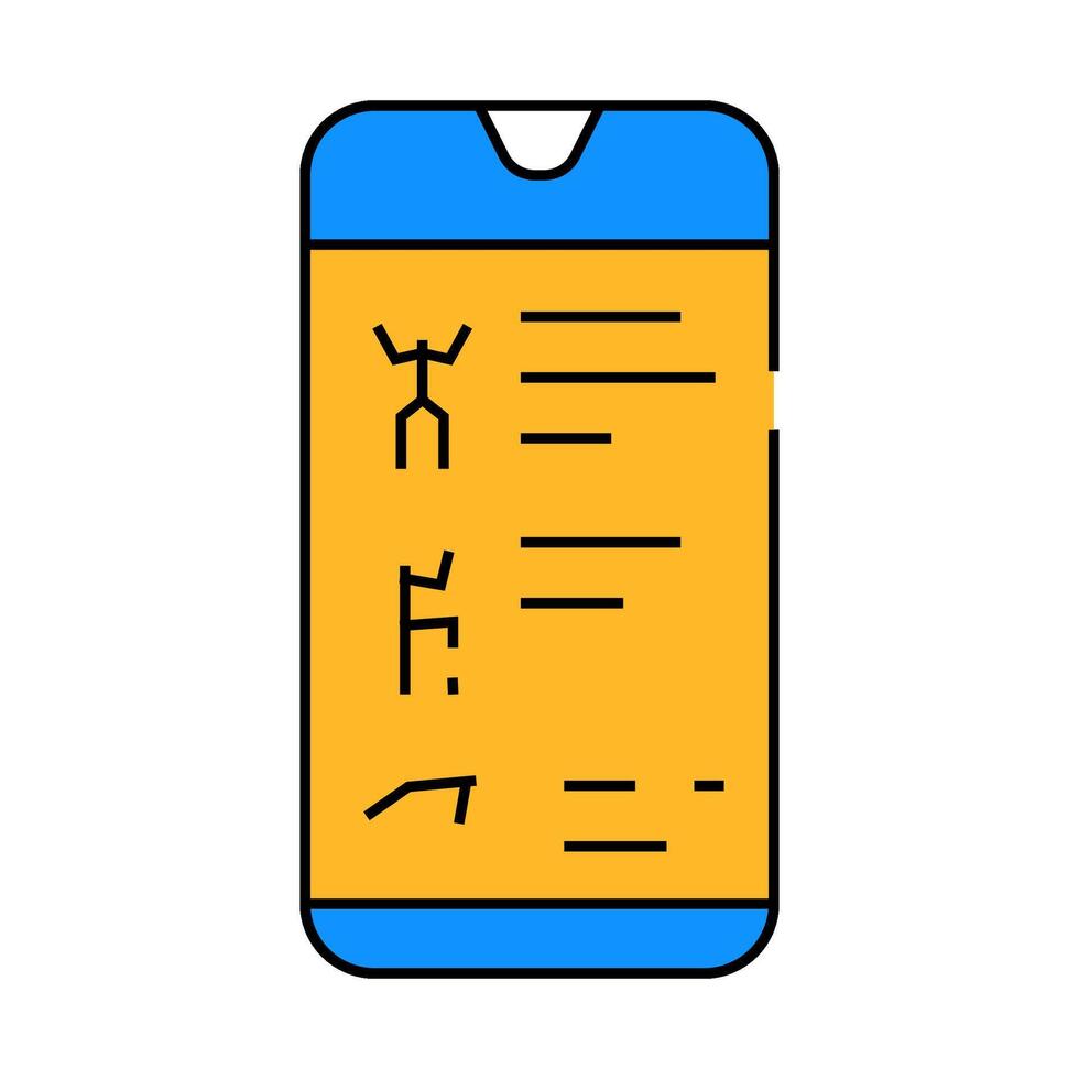 training app smartphone icon color illustration vector