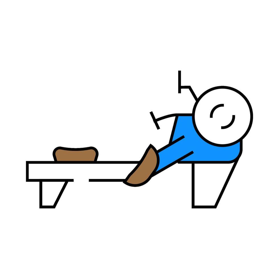 rowing machine icon color illustration vector