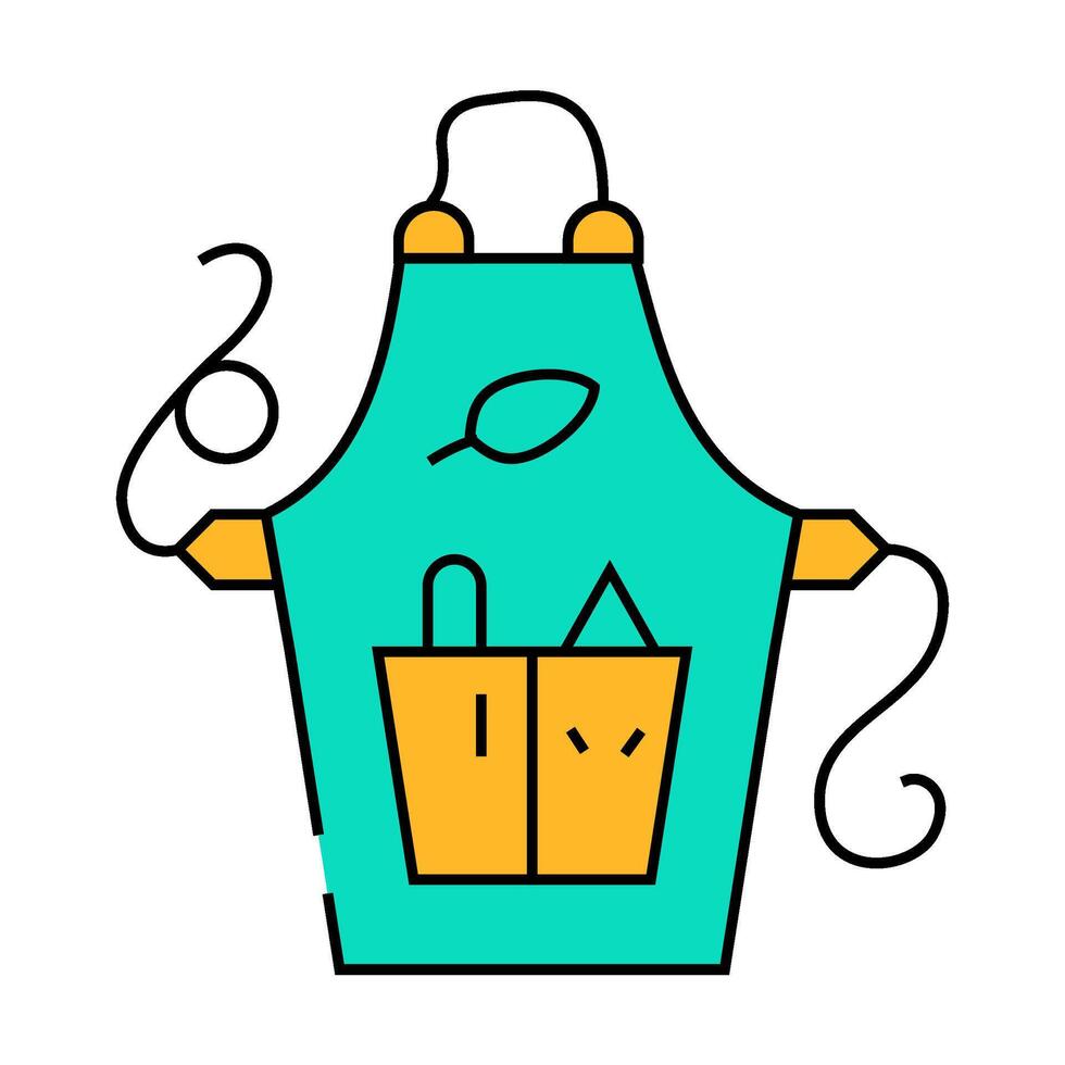 apron clothing icon color illustration vector
