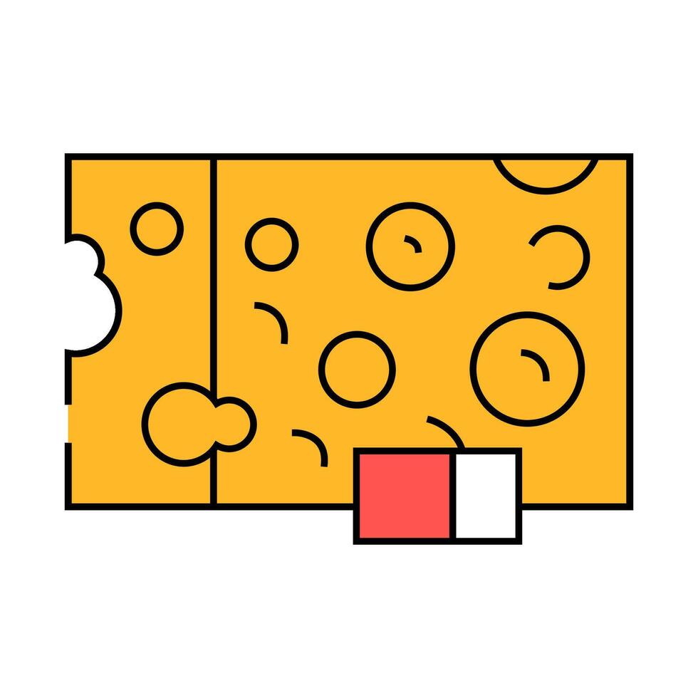 swiss cheese icon color illustration vector