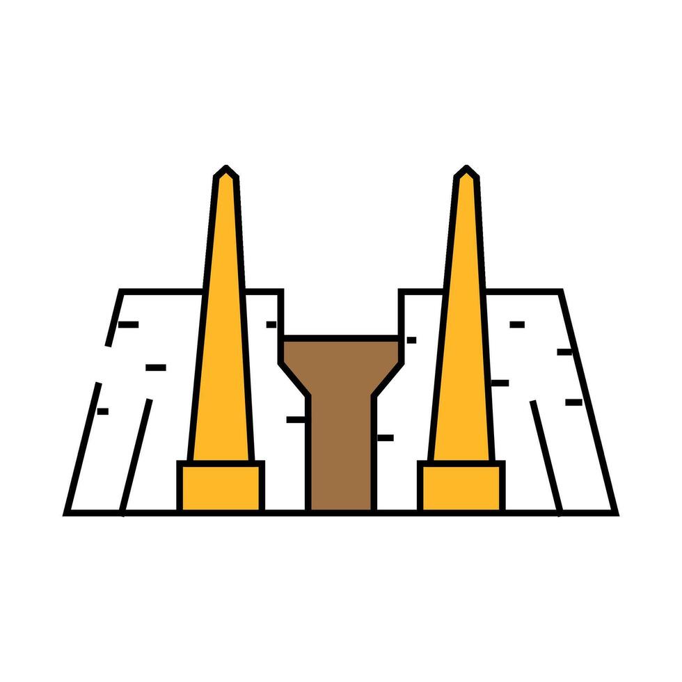 luxor egypt city icon color illustration vector
