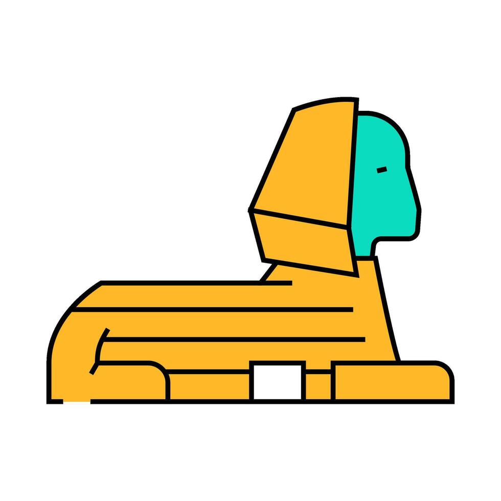 sphinx egypt monument icon color illustration vector