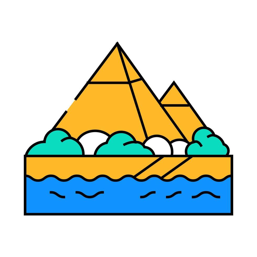 nile river icon color illustration vector