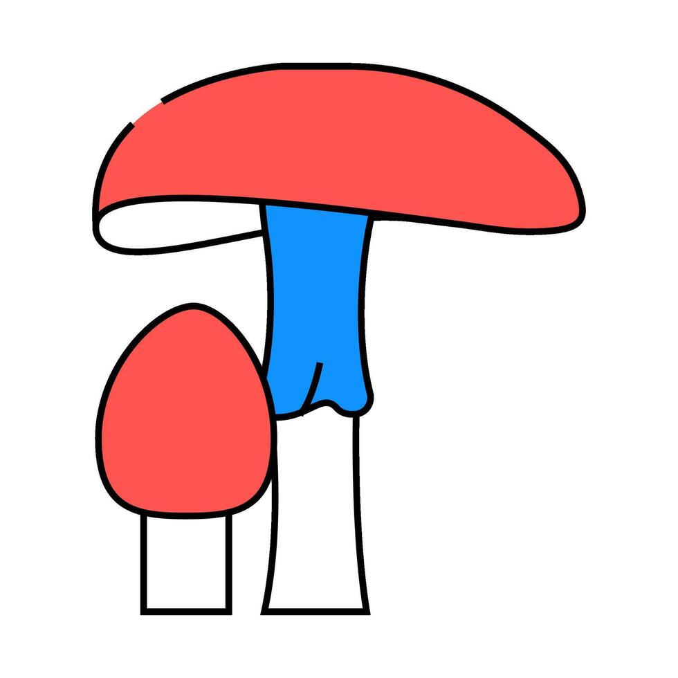 amanita mushroom icon color illustration vector