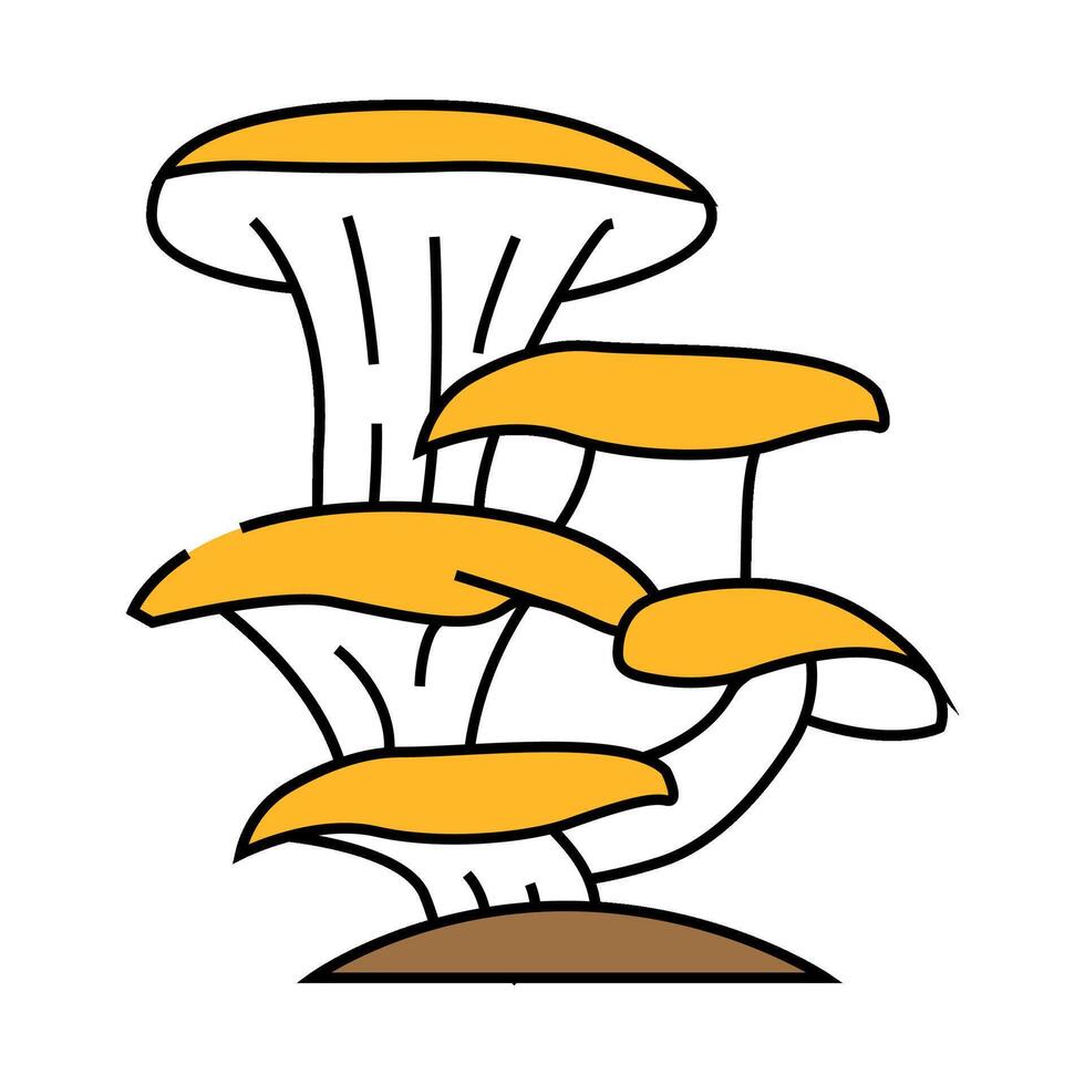 oyster mushroom icon color illustration vector
