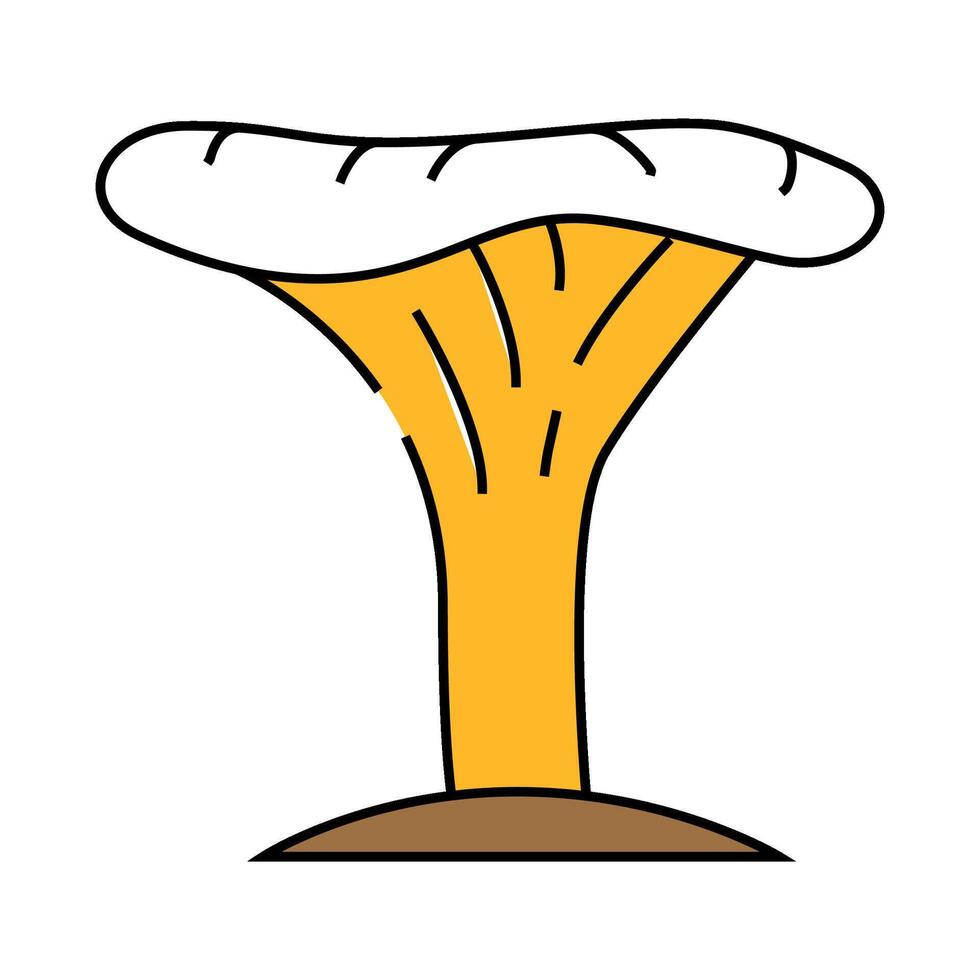 chanterelle mushroom icon color illustration vector