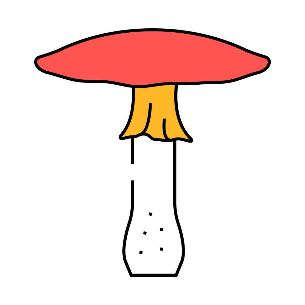 toadstool mushroom icon color illustration vector