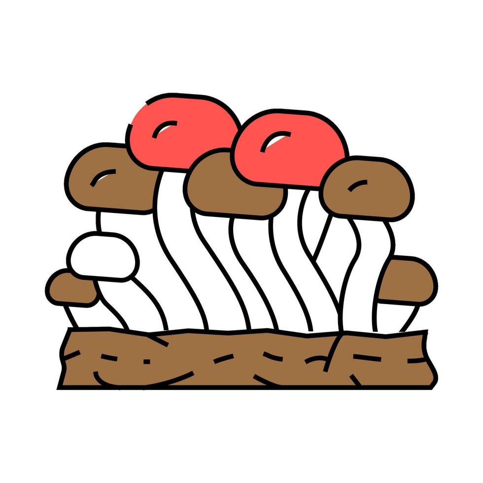 shimeji mushroom icon color illustration vector