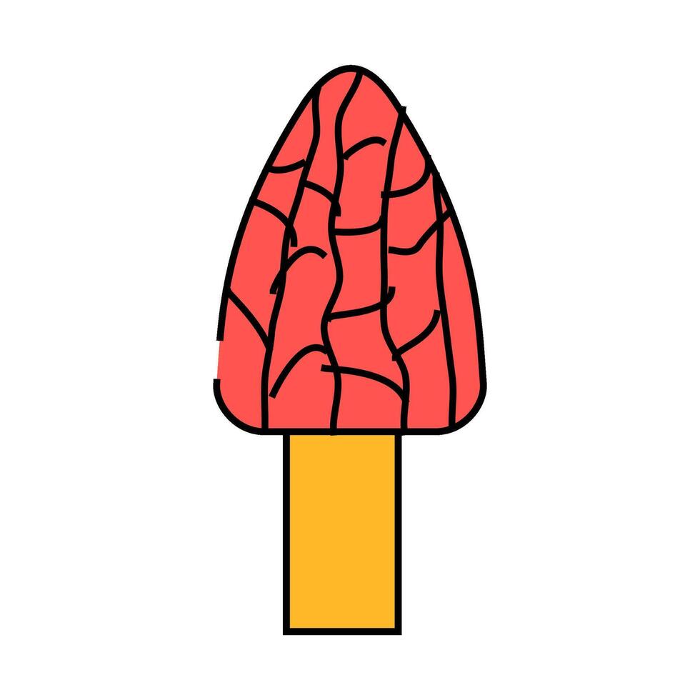 morel mushroom icon color illustration vector
