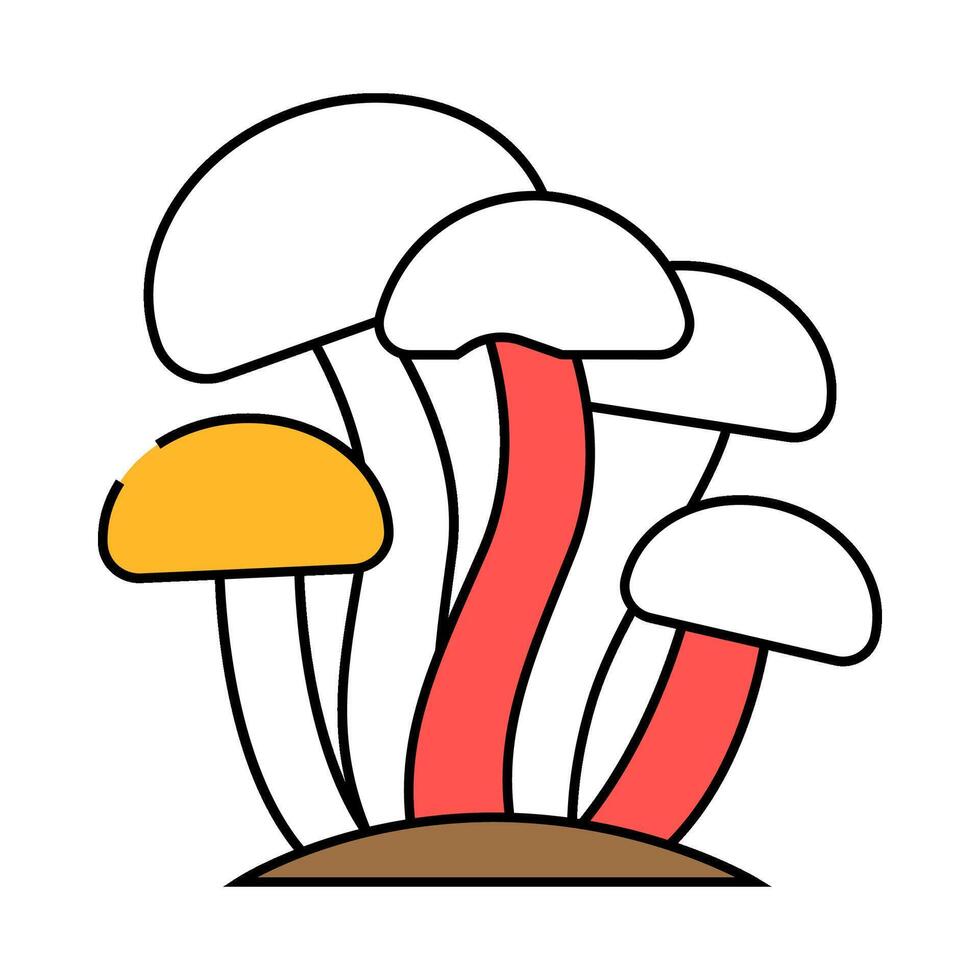 enoki mushroom icon color illustration vector
