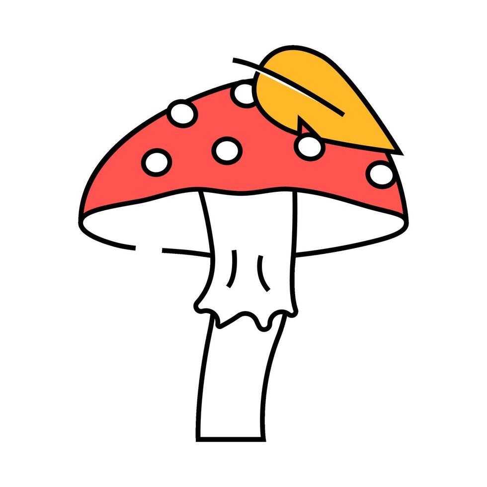 autumn mushroom icon color illustration vector