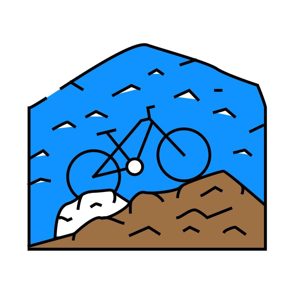 mountain riding icon color illustration vector