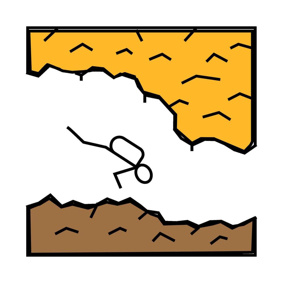 diving in rocks and caves icon color illustration vector
