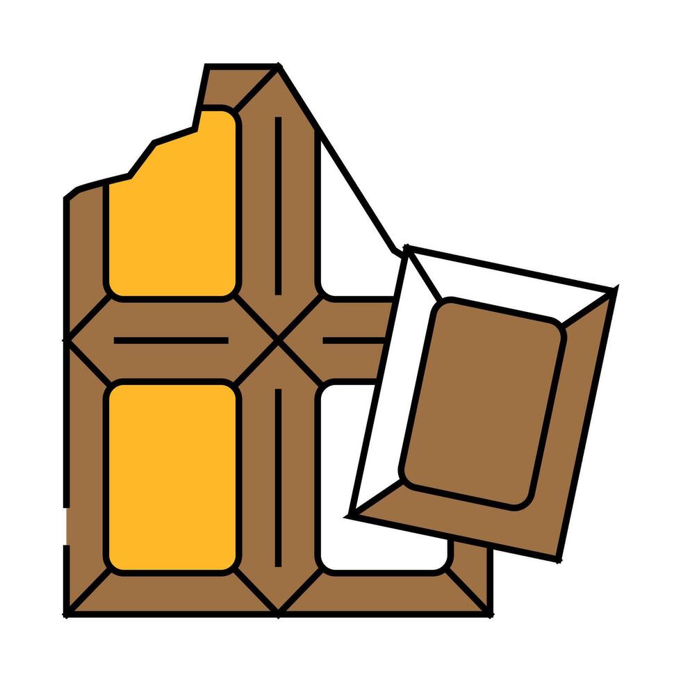 piece chocolate icon color illustration vector