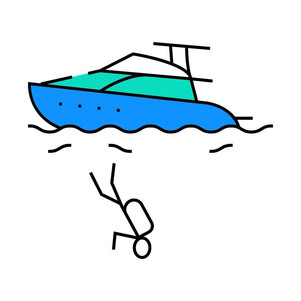 yacht diver icon color illustration vector