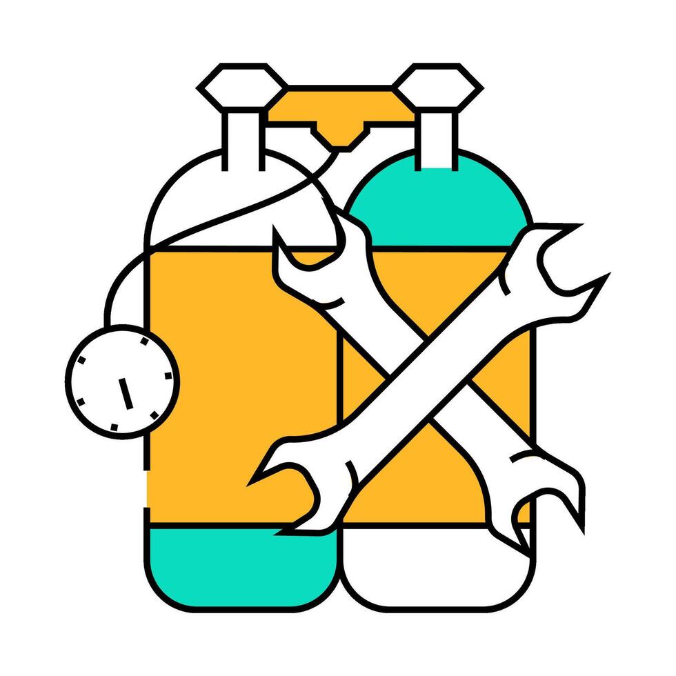 maintenance and repair of equipment icon color illustration vector