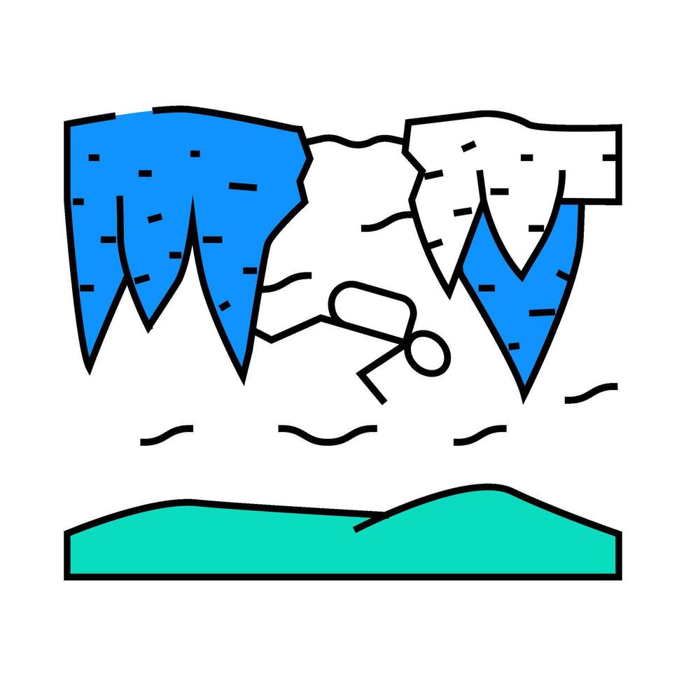 winter diving icon color illustration vector