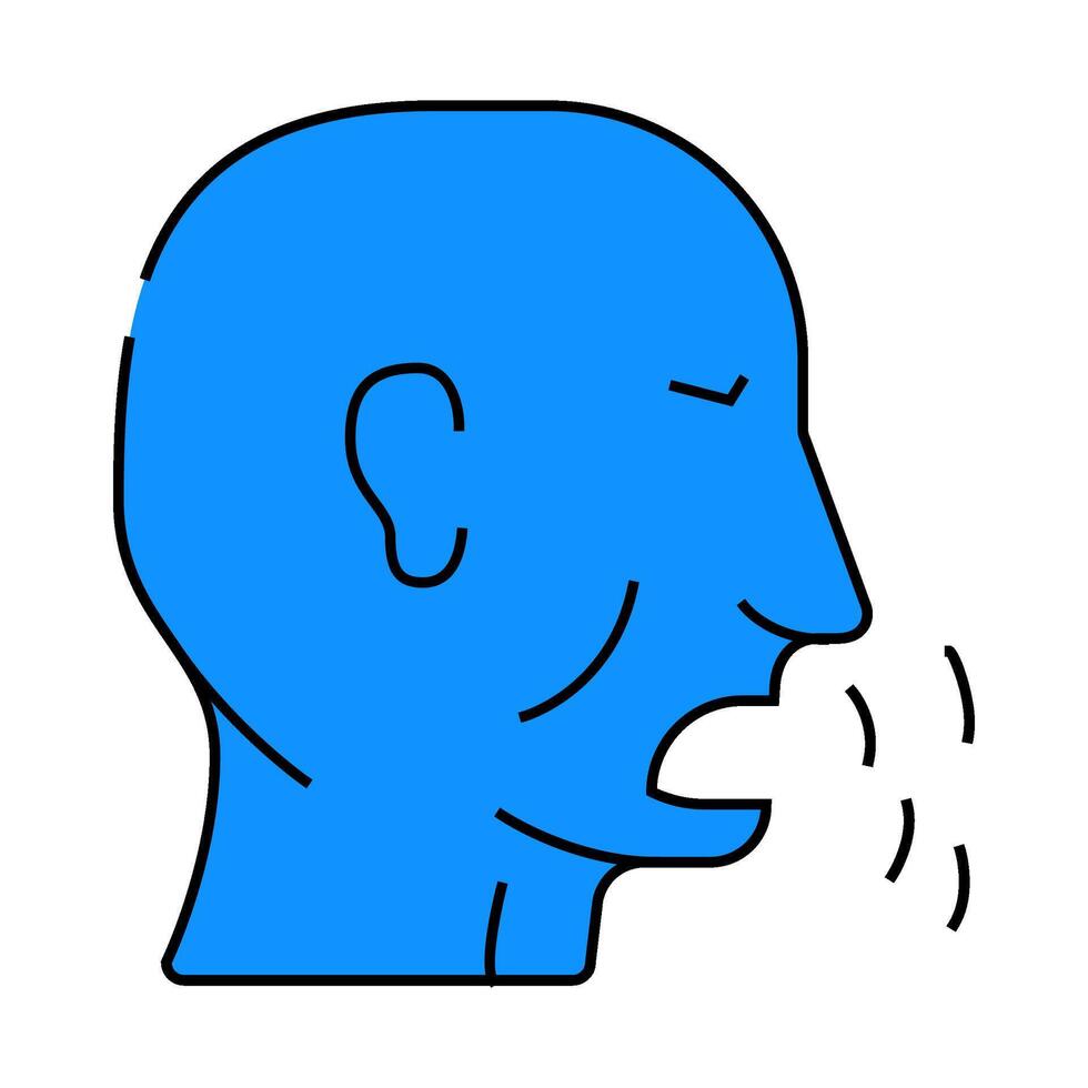 cough disease icon color illustration vector