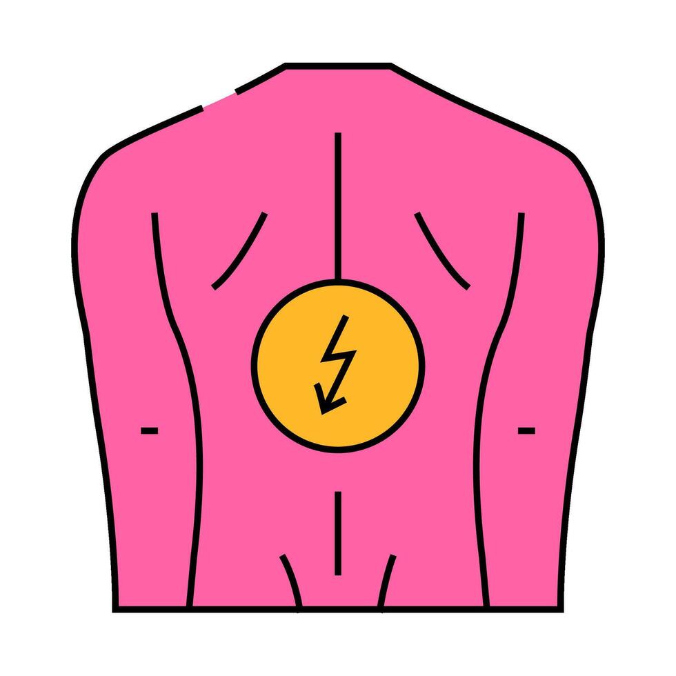 backache sick icon color illustration vector