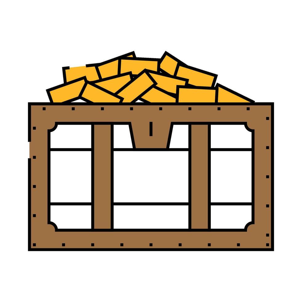 chest with coins icon color illustration vector