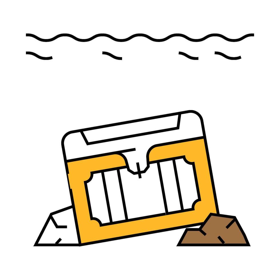 treasures underwater icon color illustration vector