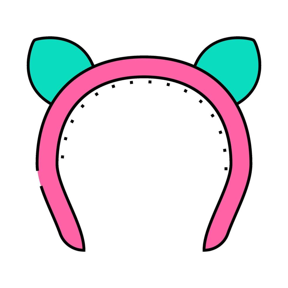 hair pin with animal ears icon color illustration vector
