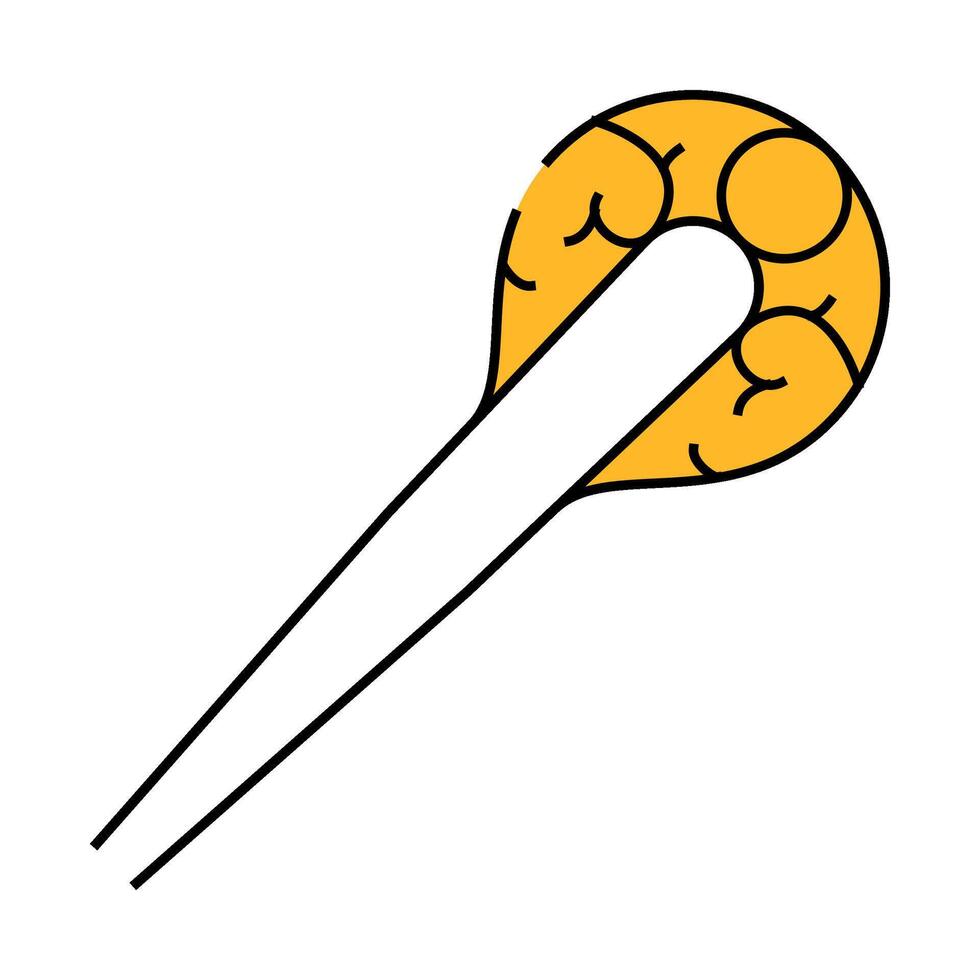 metallic hair pin icon color illustration vector