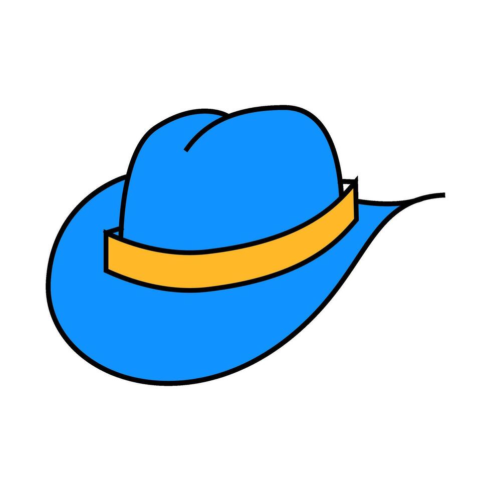 cowboy hat icon color illustration vector