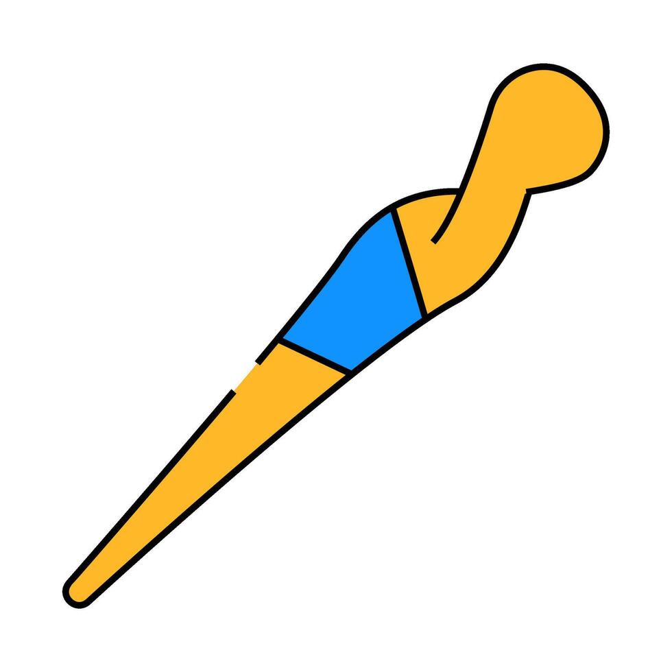 wooden hair pin icon color illustration vector