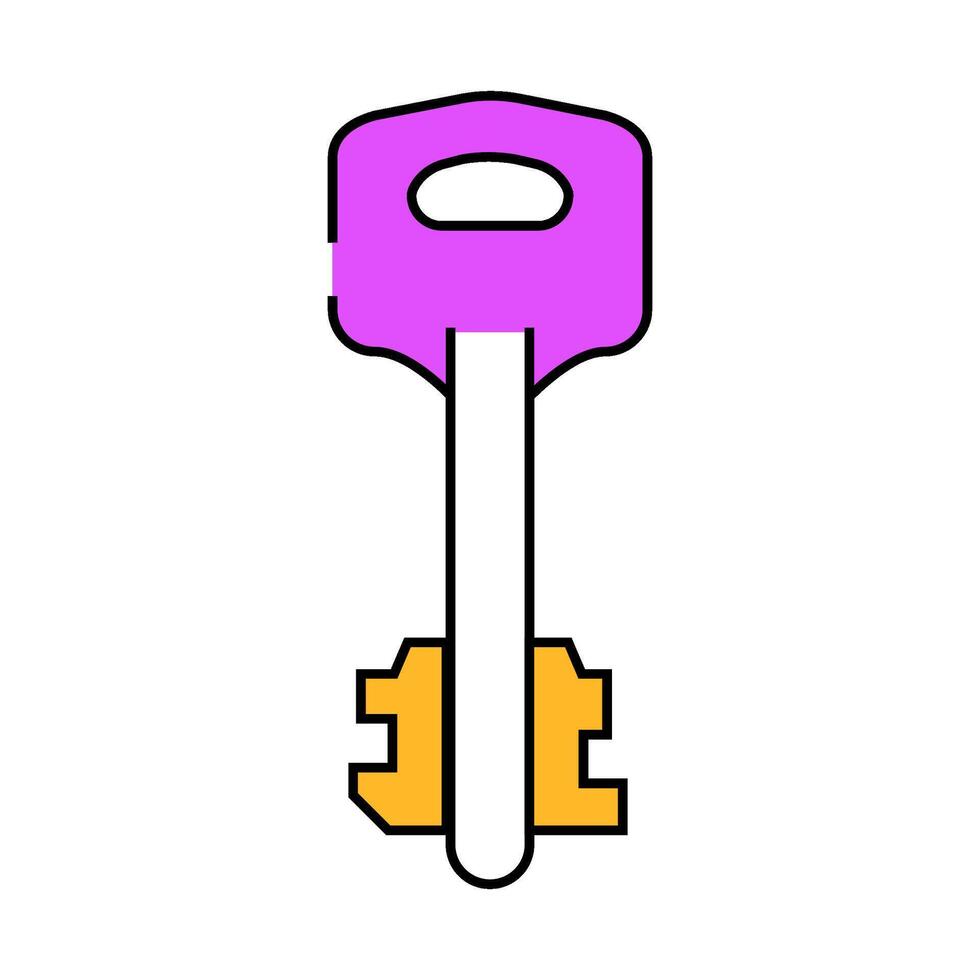 old key icon color illustration vector