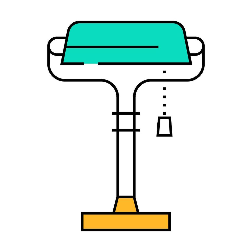 workplace table lamp icon color illustration vector