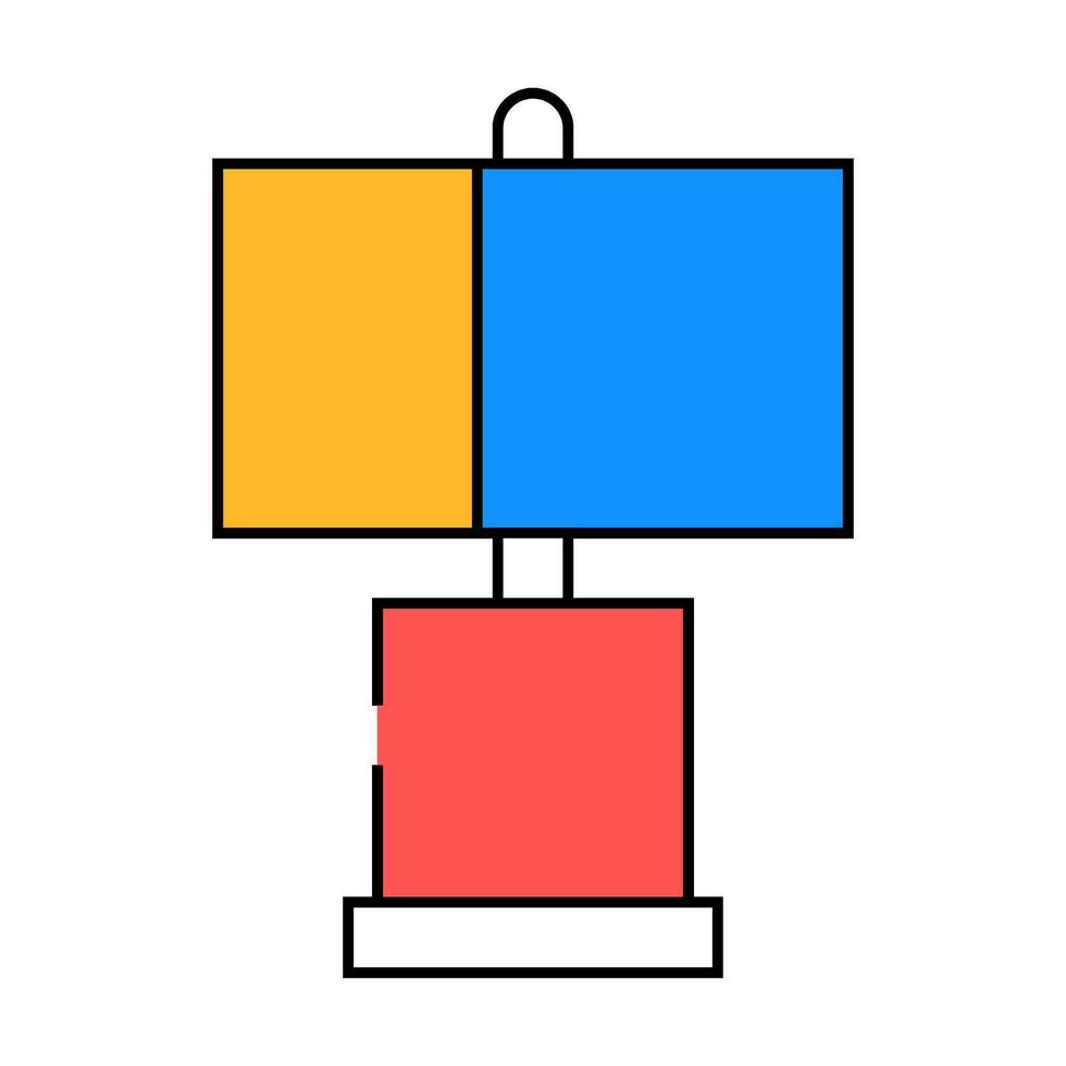 modern bed table lamp icon color illustration vector